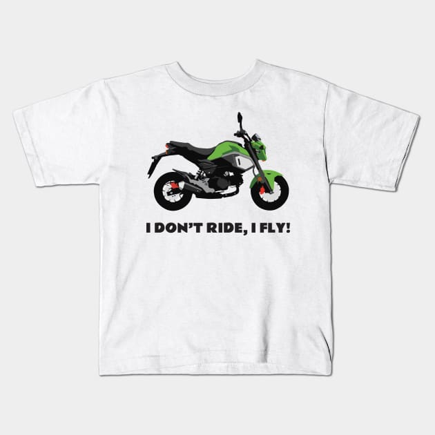 I don't ride, I fly! Honda Grom Orange 2020 Kids T-Shirt by WiredDesigns